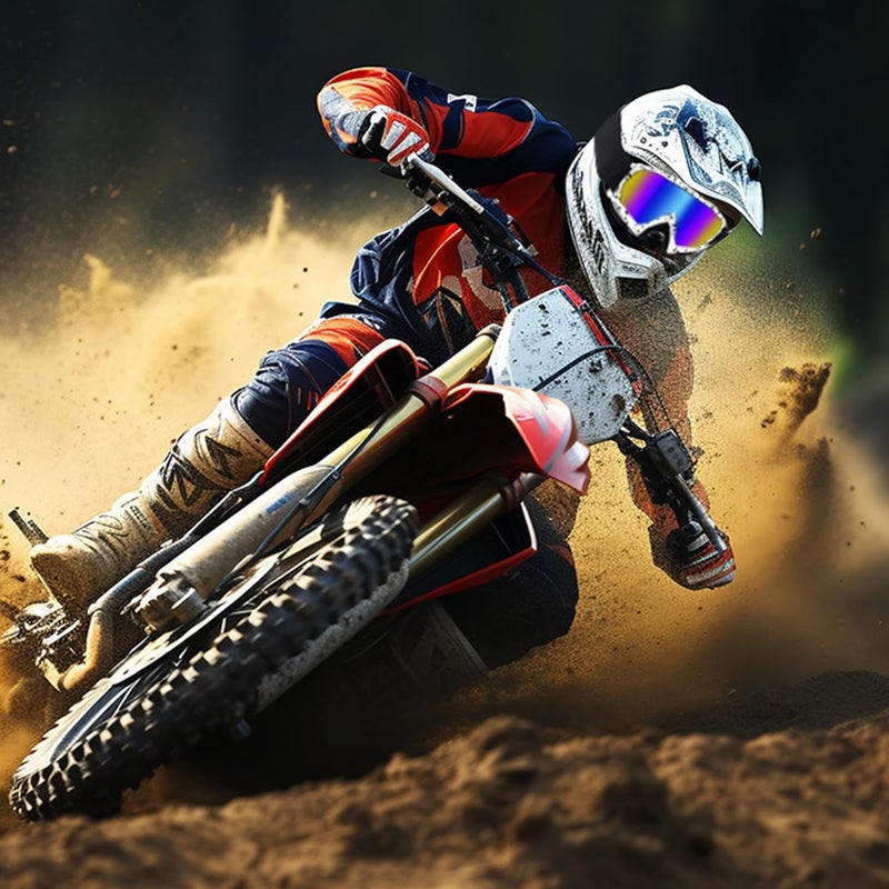 4-FQ Dirt Bike Goggles ATV Motorcycle Gear Motocross Dirtbike Riding Racing Glasses MX Accessories Helmet Goggles for Adult Youth Kids - UV400 Protection, Dust-proof, Adjustable Anti-Slip Strap - Image 2